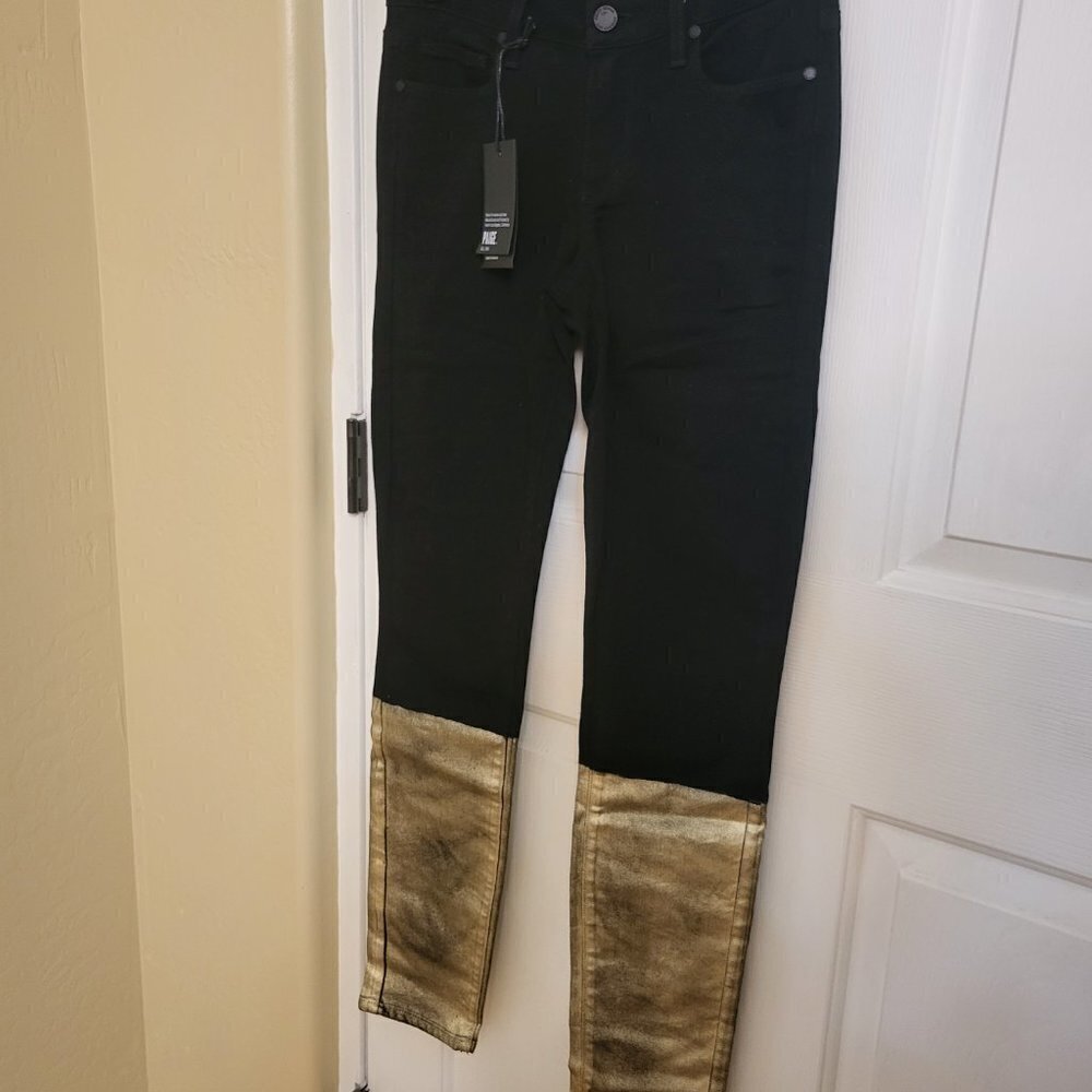 Paige Black Gold Coated Verdugo Skinny Jeans SIZE:27 NWT - Picture 9 of 9